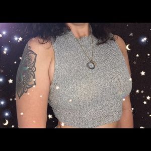 Turtleneck cropped tank